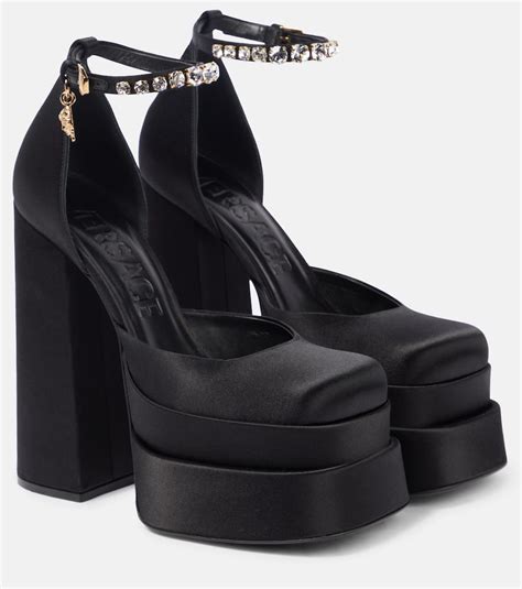 medusa aevitas platform pumps|versace medusa satin platform pump.